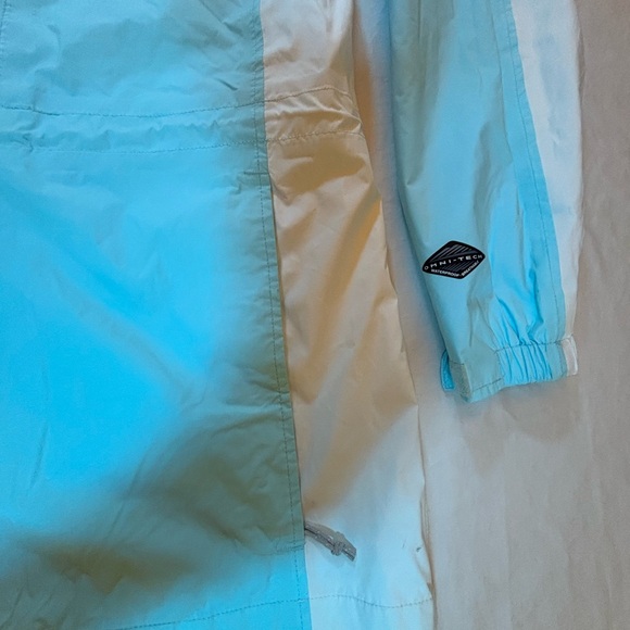 Columbia Women’s XL Aqua Blue White Fleece Lined Hooded Winter Jacket - Picture 3 of 16